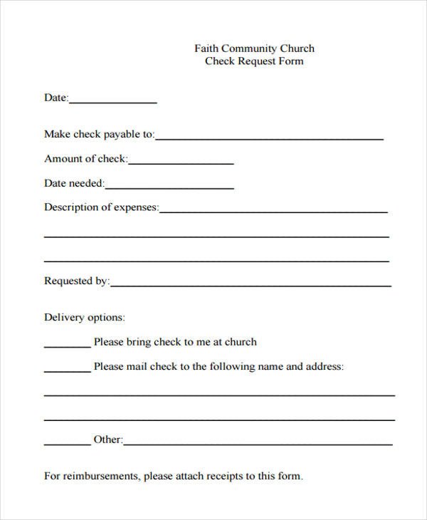 29 Sample Check Request Form