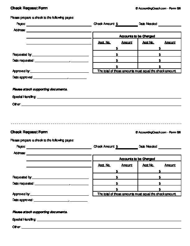 Check Request Form Business Forms