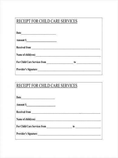 11 Daycare Receipt Samples and Templates PDF Word