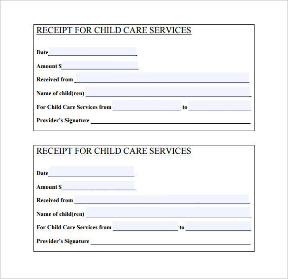 20 Daycare Receipt Templates DOC PDF