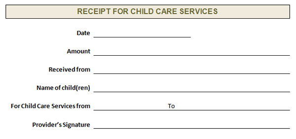 Elegant Receipt For Child Care Services