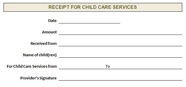 weekly receipts for daycare free printables