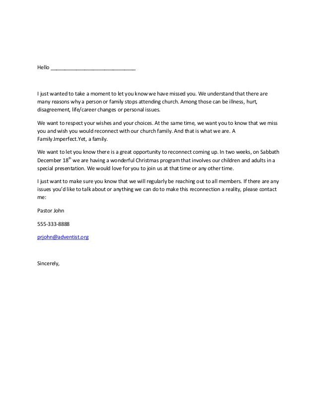 Sample letter for reclaiming members