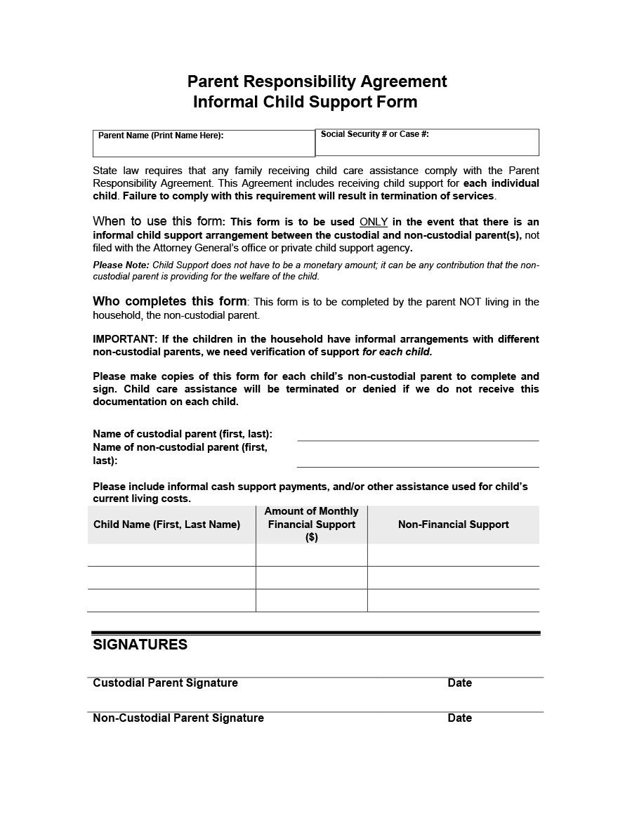 32 Free Child Support Agreement Templates PDF & MS Word