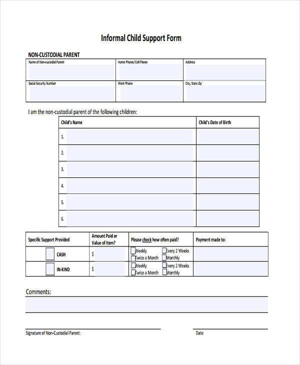 Sample Child Support Agreement Forms 8 Free Documents