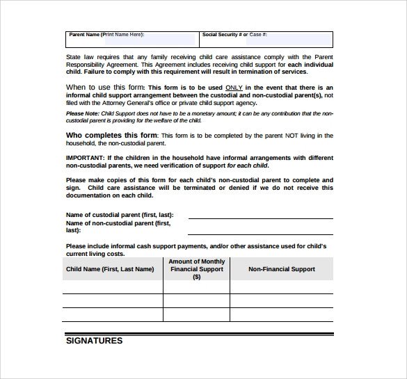 10 Sample Child Support Agreement Templates PDF