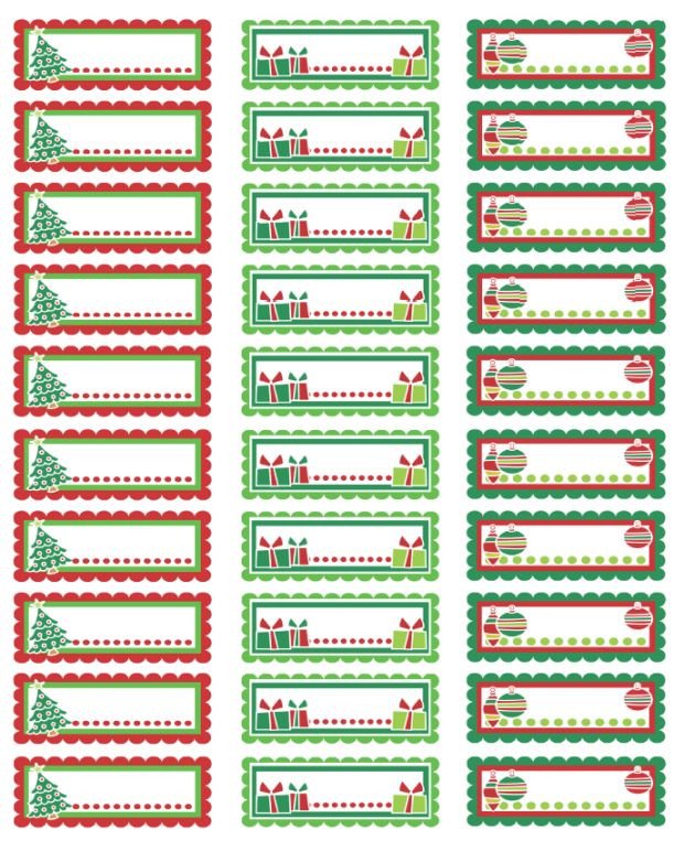 Christmas Address Labels Colorful Christmas labels in a