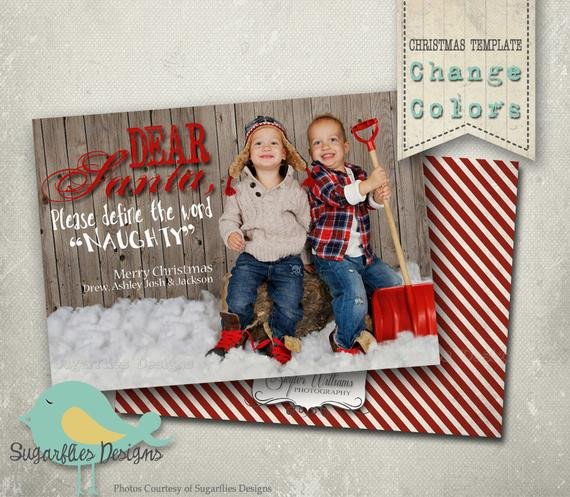 Christmas Card PHOTOSHOP TEMPLATE Family Christmas Cards