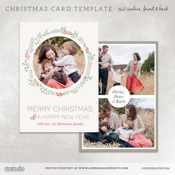 Christmas Card Template for photographers digital photoshop
