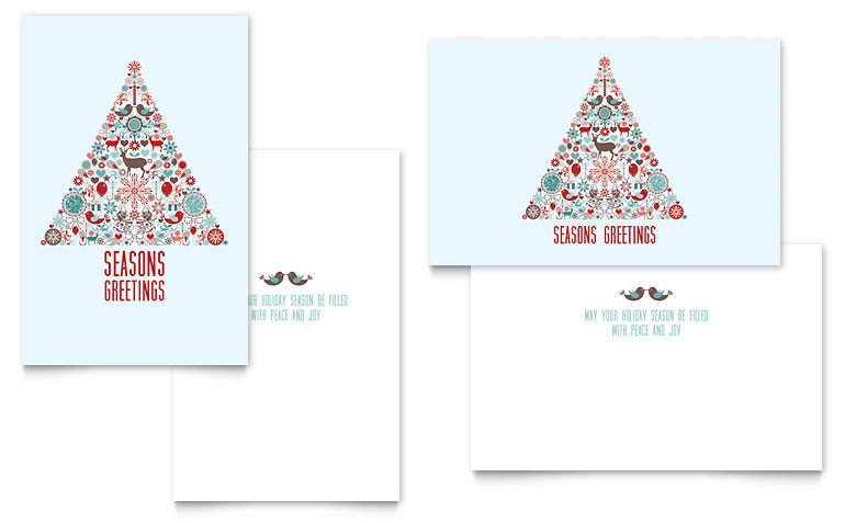 Holiday Art Greeting Card Template Word & Publisher