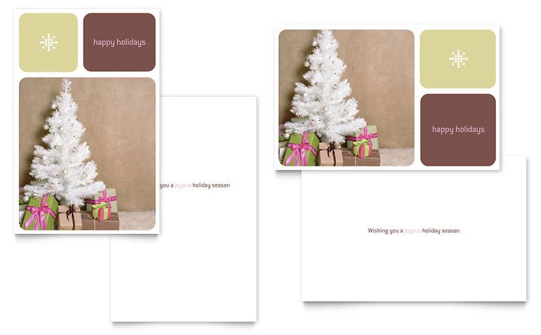 Contemporary Christmas Greeting Card Template Word
