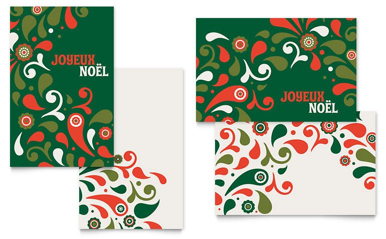 Festive Holiday Greeting Card Template Word & Publisher
