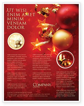 Red Christmas Theme Flyer Template Background in