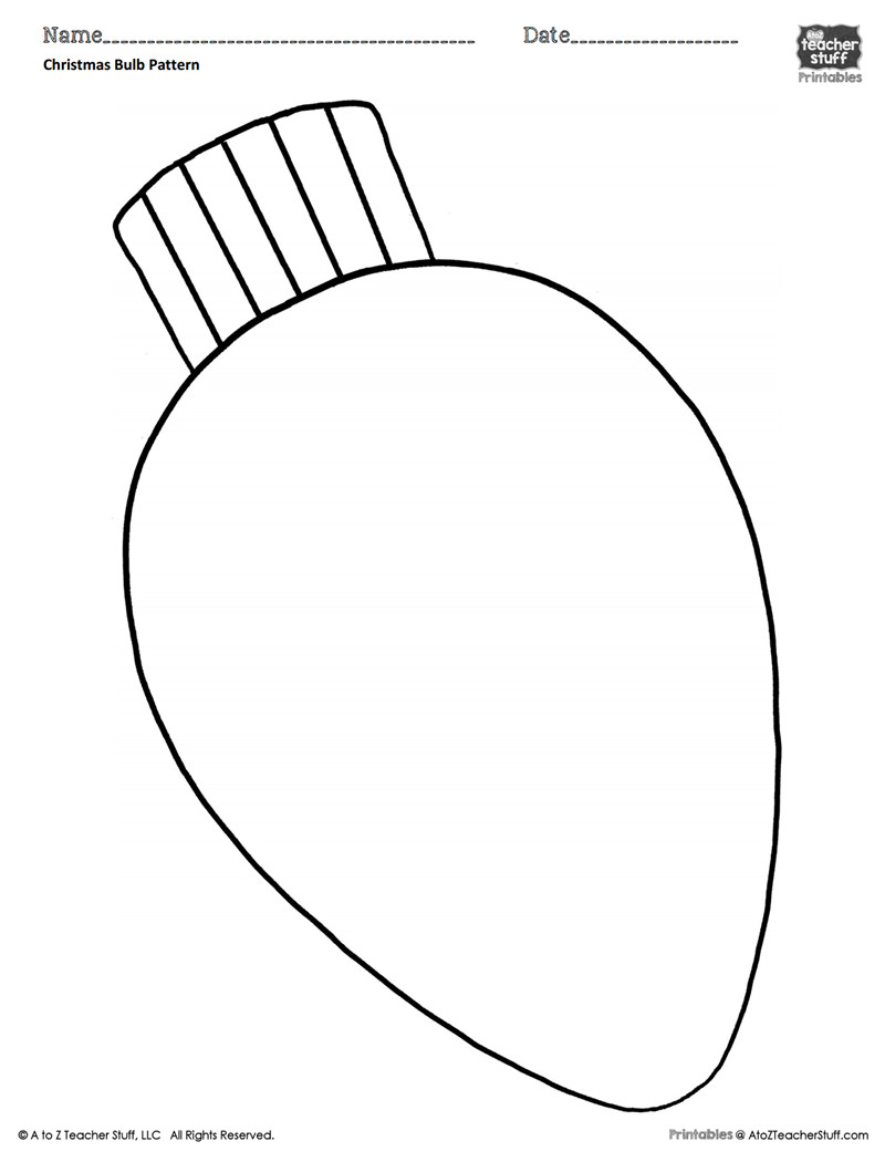 Christmas Bulb Coloring Pattern or Coloring Sheet