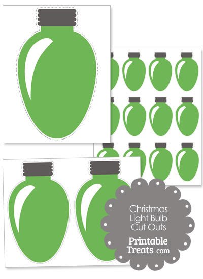 Green Christmas Light Bulb Cut Outs — Printable Treats