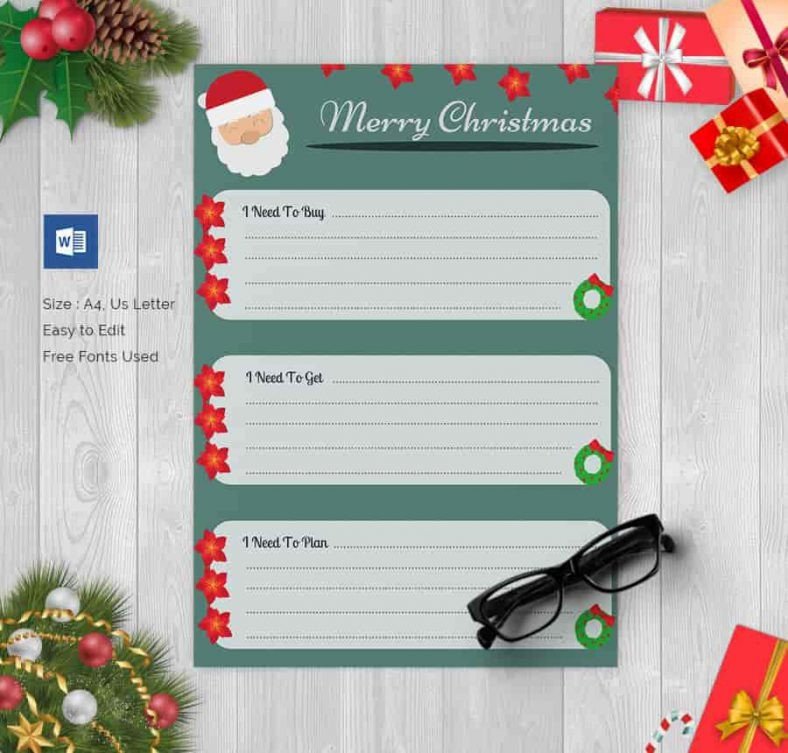 24 Christmas Gift List Templates Free Printable Word