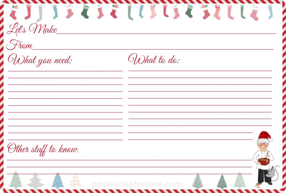 I made these free printable Christmas recipe cards for you