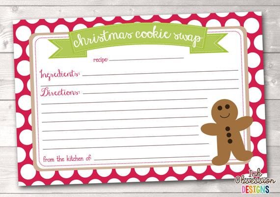 Items similar to Printable Christmas Cookie Exchange