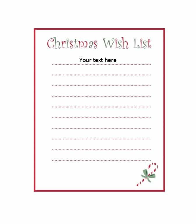 43 Printable Christmas Wish List Templates & Ideas