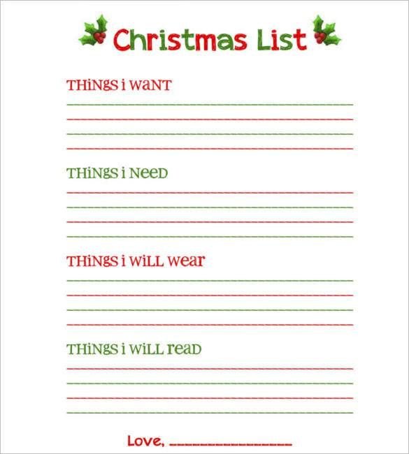 Download Blank Christmas List Free Printable 24