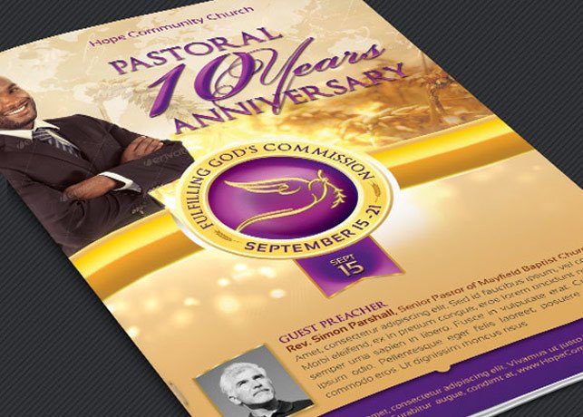 Church Anniversary Program Booklet Template Templates