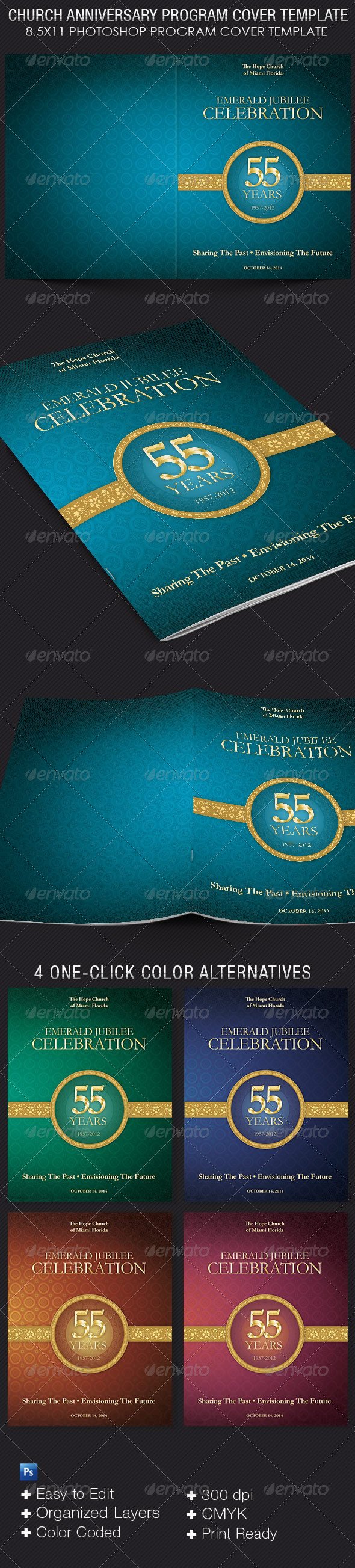 Church Anniversary Program Cover Template by 4cgraphic