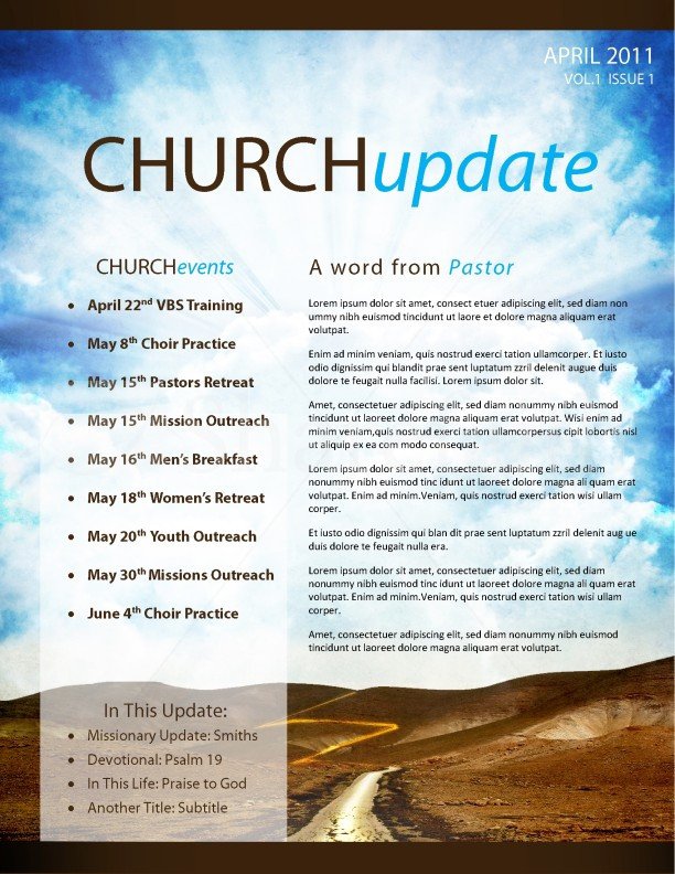 Pathway Church Newsletter Template Template
