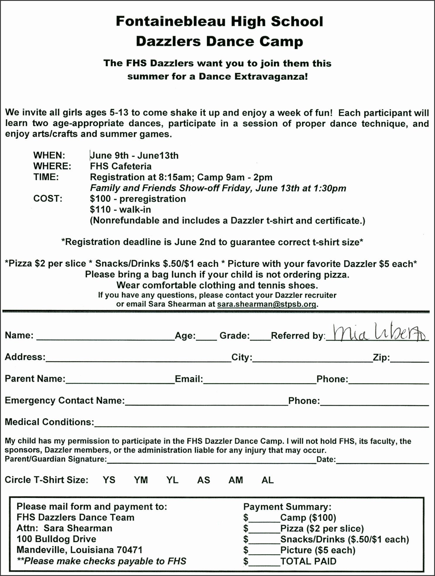 10 Church Camp Registration form Template