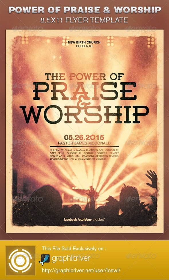 Power of Praise and Worship Church Flyer Template