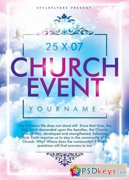 Church Event PSD Flyer Template Free Download shop