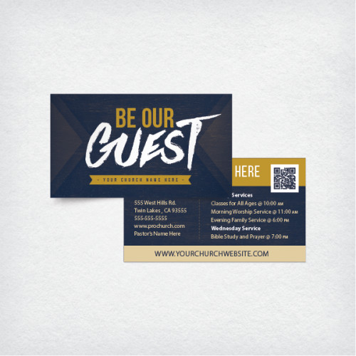 Mini Church Invite Card 3 5x2 Be Our Guest