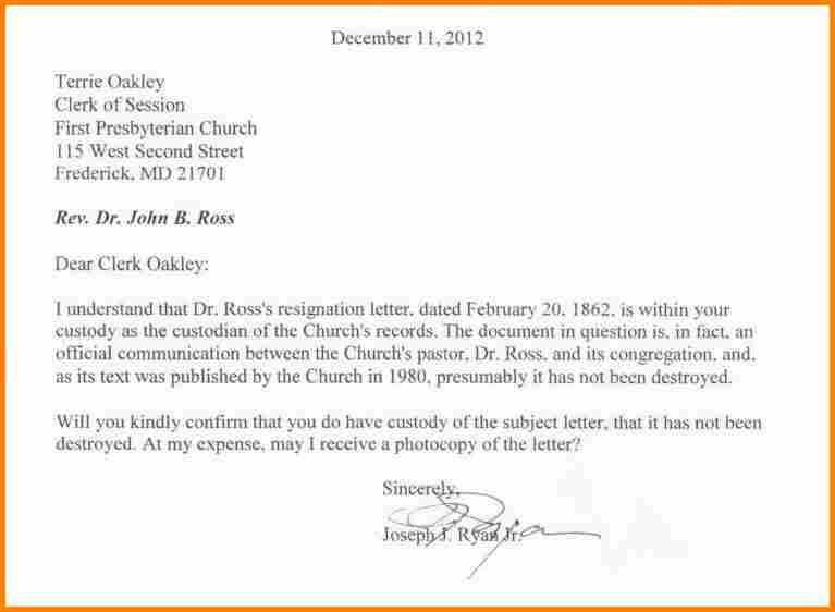 11 pastor letter of resignation sample