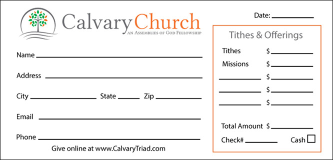 Custom Church fering Envelopes Design & Printing