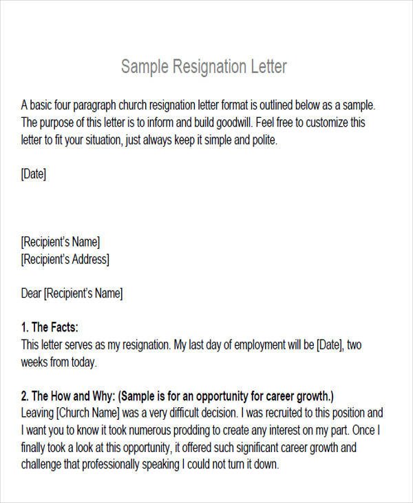 Sample Membership Resignation Letter 5 Examples in PDF