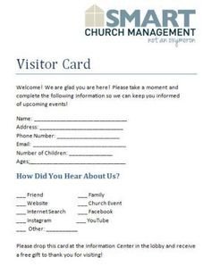 Download this visitor card click the link below Church