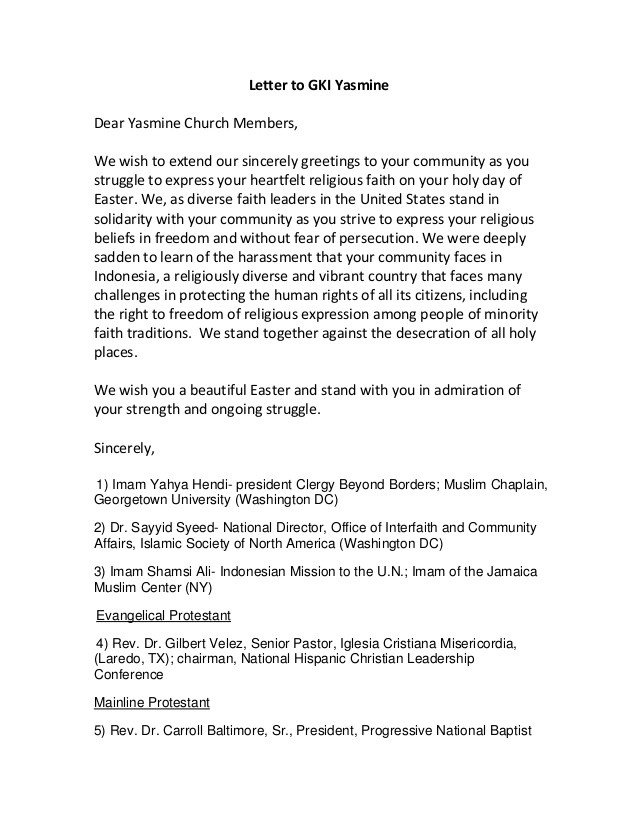 Easter letter 2013 for yasmine church members