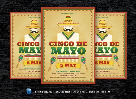Cinco De Mayo Flyer Flyer Templates on Creative Market