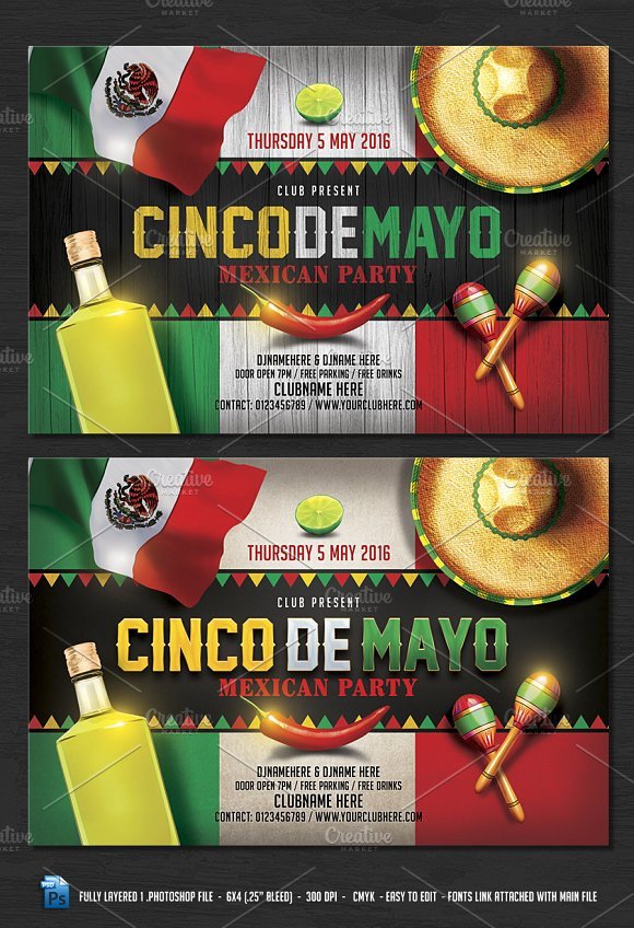Cinco De Mayo Flyer Flyer Templates on Creative Market
