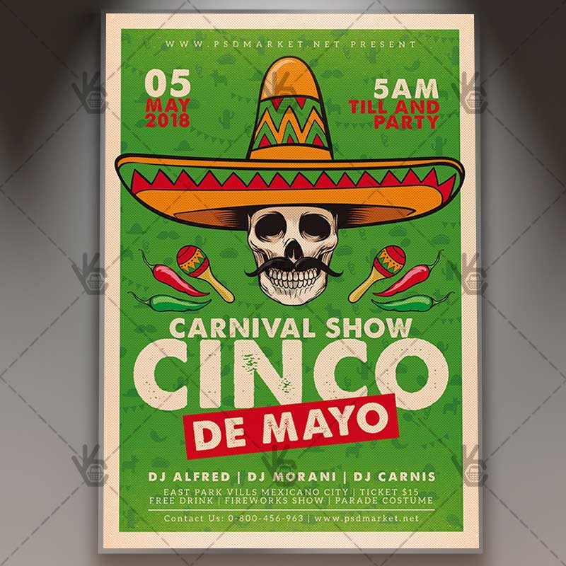 Cinco De Mayo Flyer Mexican PSD Template