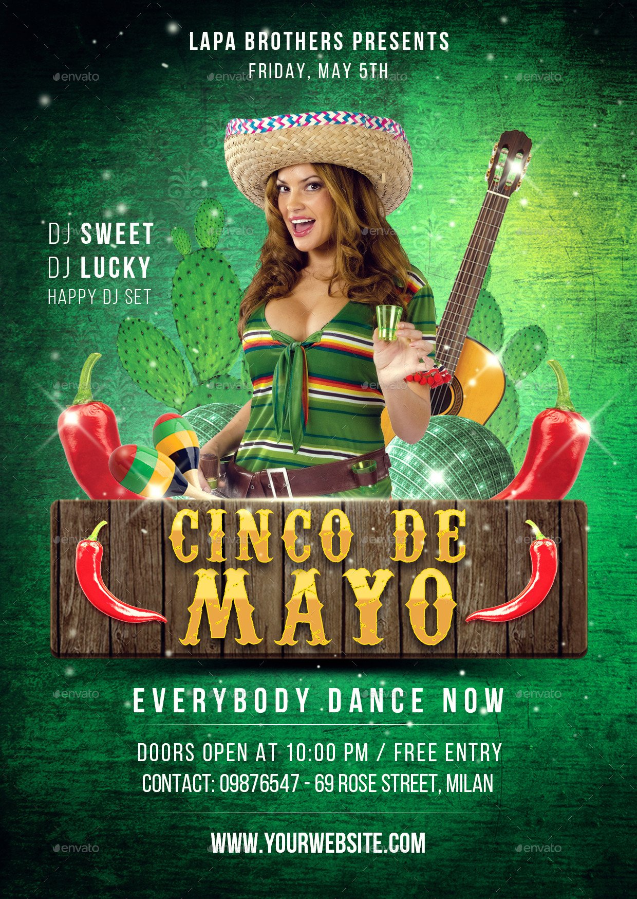 Cinco de Mayo Flyer Template by Lapabrothers