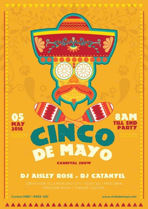 Cinco De Mayo Illustrator Flyer Template Best Flyer for