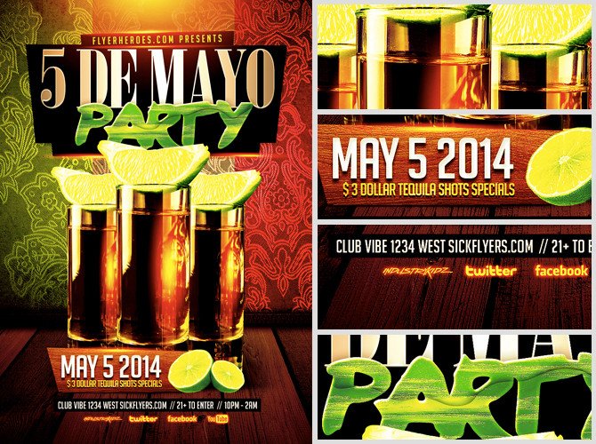 Cinco De Mayo Party Flyer Template FlyerHeroes
