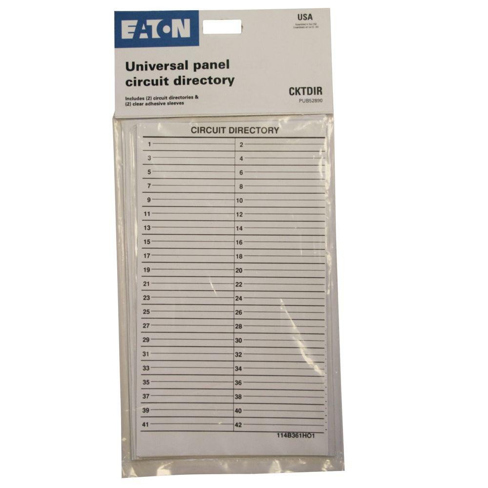 Eaton Load Center Circuit Directory 2 Pack CKTDIR The
