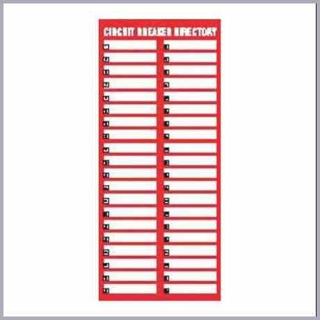 Electrical Panel Label Template