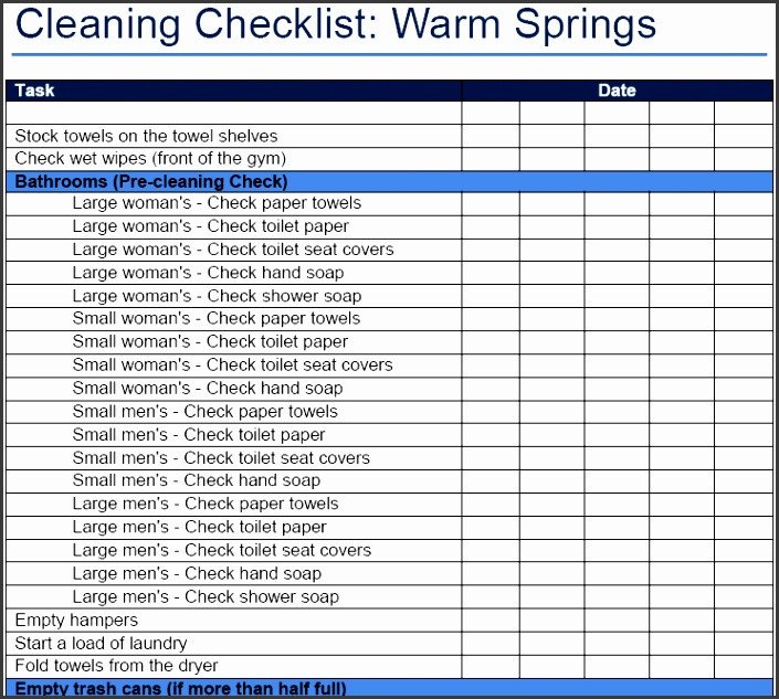 10 Cleaning Checklist Template SampleTemplatess