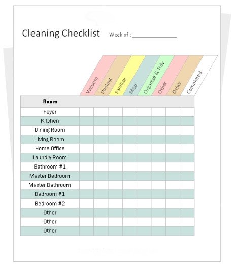 Housekeeping Checklist Format For fice In Excel