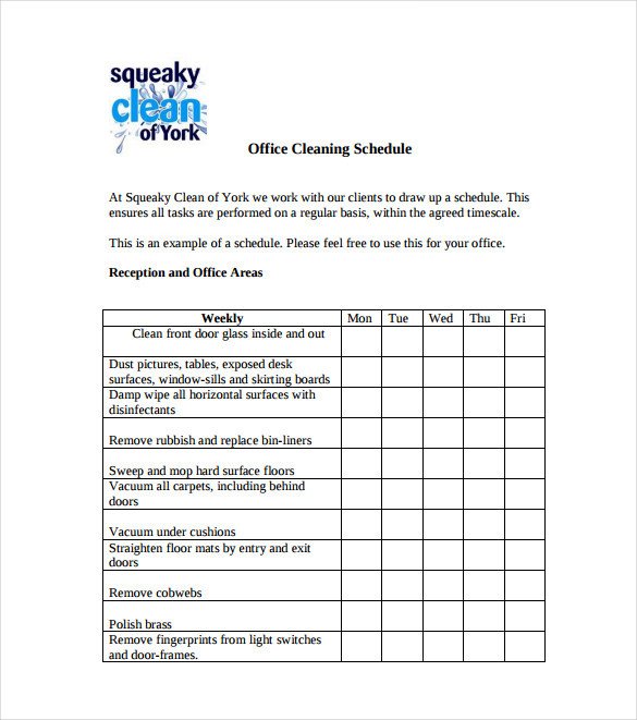 20 Bathroom Cleaning Schedule Templates PDF DOC