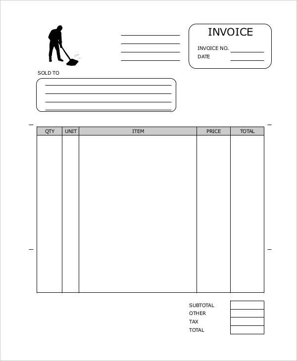 13 Cleaning Service Invoice Templates PDF Word