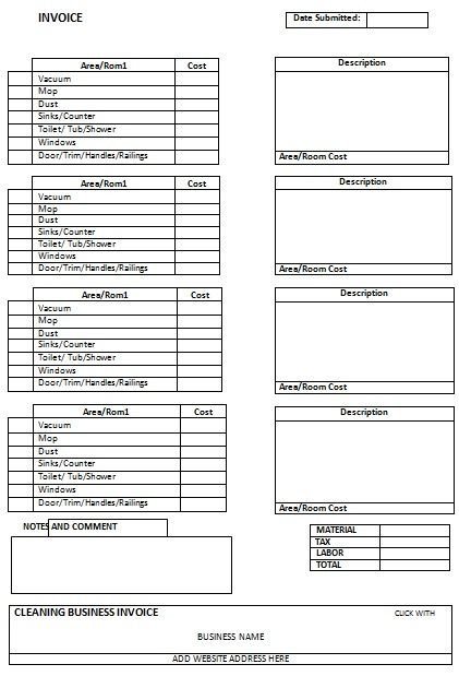 blank cleaning invoice