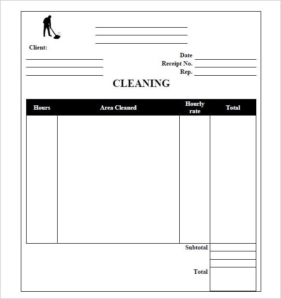 Cleaning Service Invoice Template Printable Word Excel